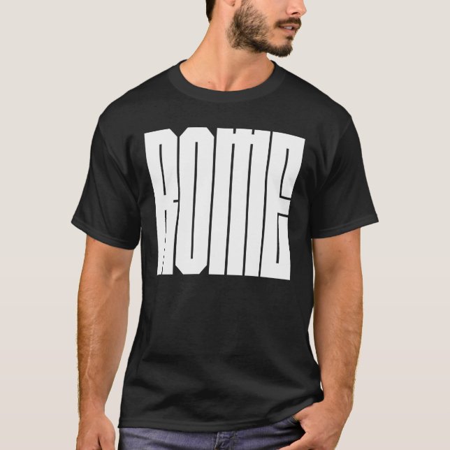 Camiseta Roma Cidade Italiana Tipo de Letra Negrito (Frente)