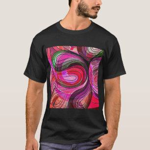 Camiseta Romã E Doodle De Granito Com Linhas Pretas