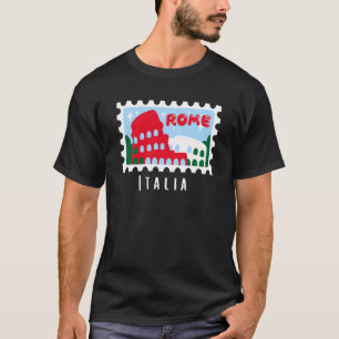 Camiseta Roma Itália Carimbo Coliseu Italophile Souvenir