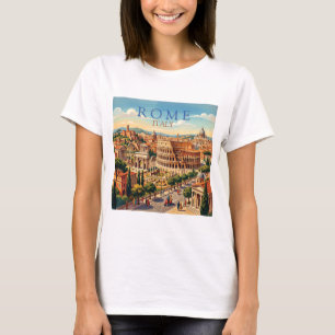 Camiseta Roma Itália Colosseum Viagem Arte Vintage