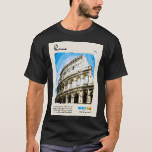 Camiseta Roma Vintage Watercolor Viagem
