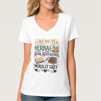 Camiseta Romance de Chá de Ervas do Namorado de Livro Moral