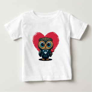 Camiseta Romance de dia de os namorados com o Adorable Owl