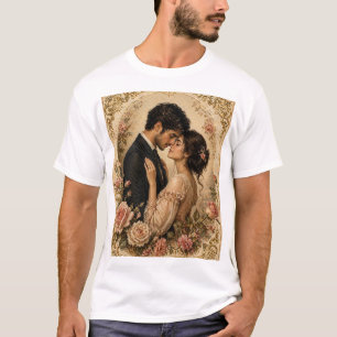 Camiseta Romance no Jardim de Rosas.