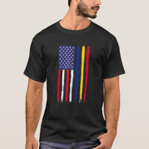 Camiseta Romani Roots Romenos Meia Bandeira Americana Patri