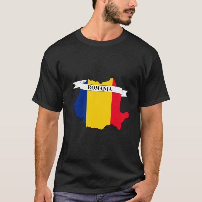 Camiseta  Romania flag map (Frente)