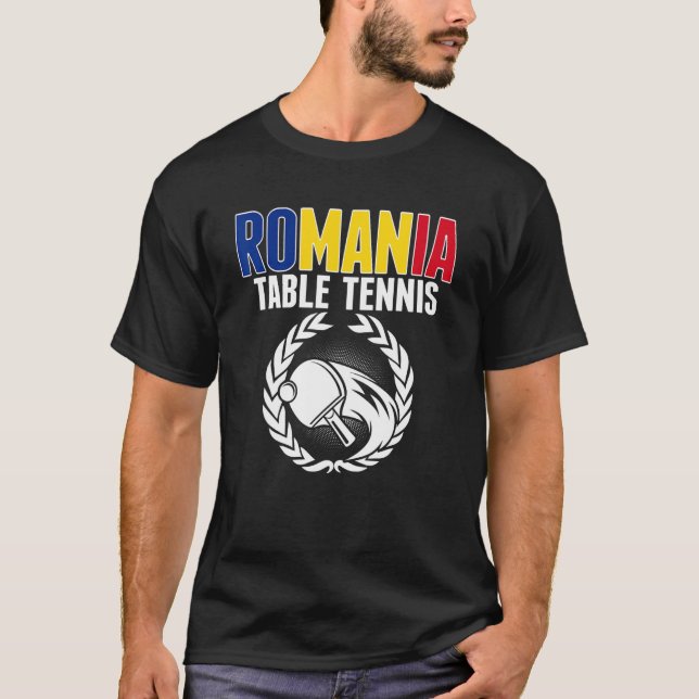 Camiseta Romania Table Tennis     Romanian Ping Pong Suppor (Frente)