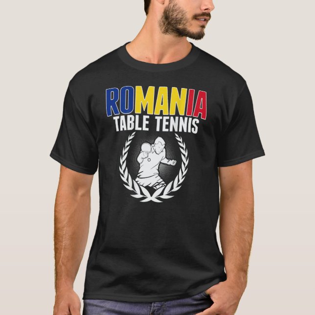 Camiseta Romania Table Tennis   Romanian Ping Pong Supporte (Frente)