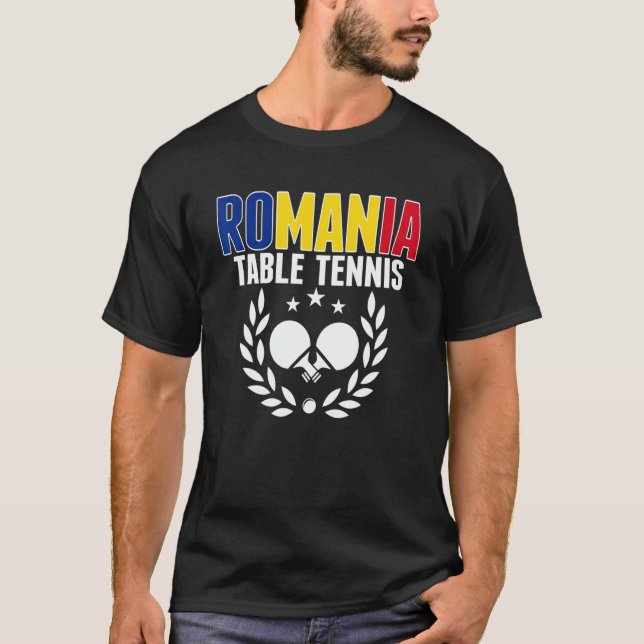 Camiseta Romania Table Tennis   Romanian Ping Pong Supporte (Frente)