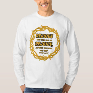 Camiseta Romanos 12:15 Escritura de Bíblia KJV Longa Capa M