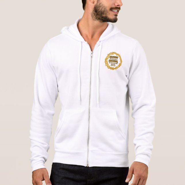 Camiseta Romanos 12:15 KJV Bíblia Scripture Cheio-Zip Men (Frente)