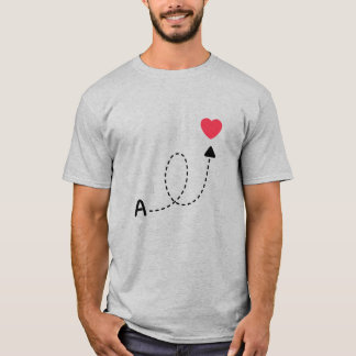 Camiseta Romantic First Letter Love Design