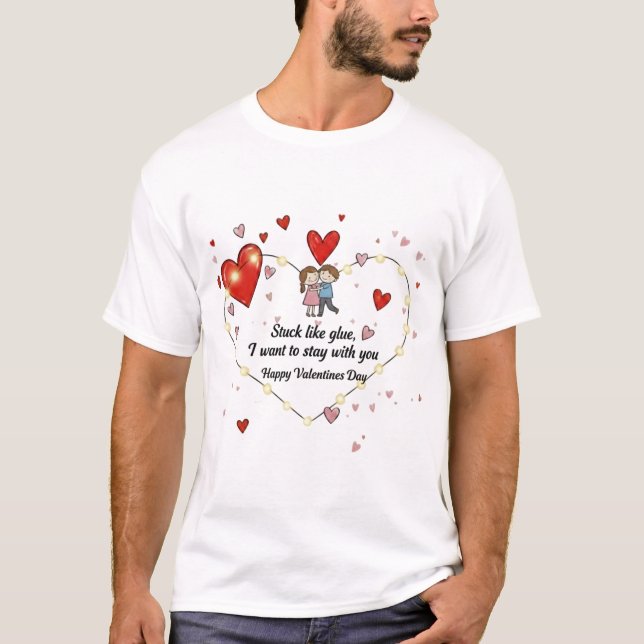Camiseta Romantic heart design  (Frente)