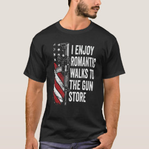 Camiseta Romântica Caminha Para A Loja De Armas Ar15 Mens P