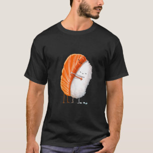 Camiseta Romântica Maguro Sushi Hug E Kiss Cute Kawaii Ani