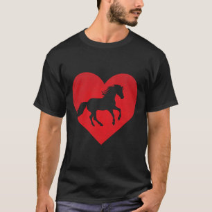 Camiseta Romântico Coração Formatado Cavalo Equestre Valão