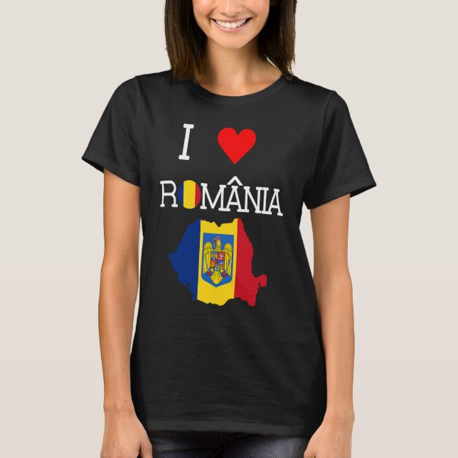 Camiseta Romena   Eu Amo Romênia (Frente)