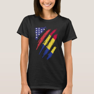 Camiseta Romênia American Grown Flag USA Patriot Heritage M