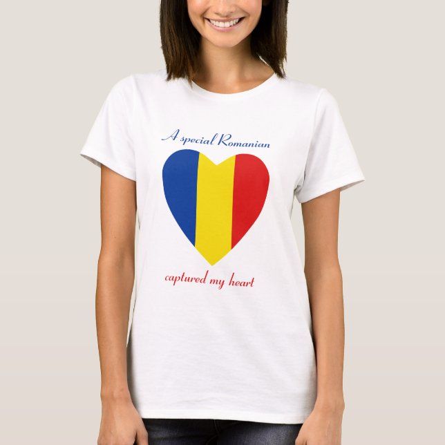Camiseta Romênia Bandeira Namorada (Frente)