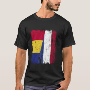 Camiseta Romênia Holanda Half Flag Patrimônio Romeno Holand