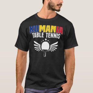 Camiseta Romênia Mesa de Tênis de suporte ao pino romeno
