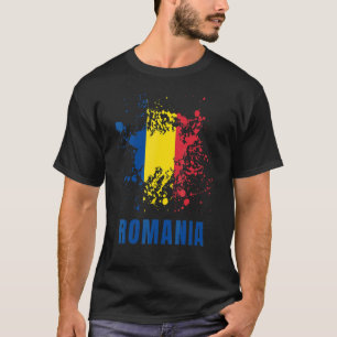 Camiseta Romênia Retro Desenado à Mão Esporte Bandeira Rome