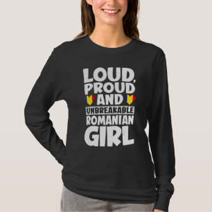Camiseta Romênia Sinaliza Romenos Orgulhosos Homens e Mulhe