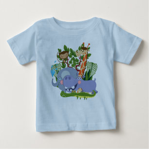 Camiseta Romper bonito do bebê dos animais do safari