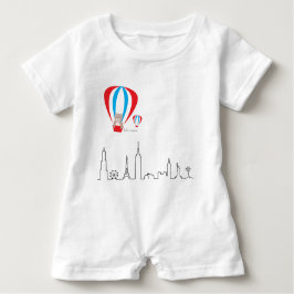 Camiseta Romper do bebê com skyline do mundo