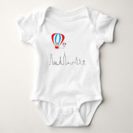 Camiseta Romper do bebê com skyline do mundo