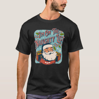 Camiseta Ron Christmas Naughty List  Santa xmas holiday