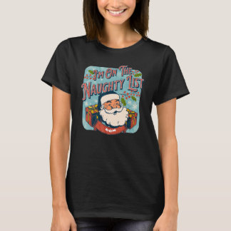 Camiseta Ron Christmas Naughty List  Santa xmas holiday