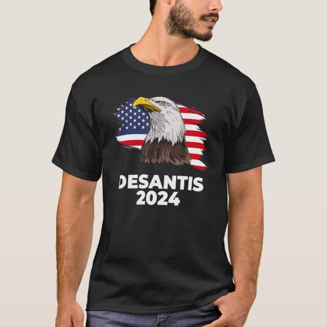 Camiseta Ron DeSantis 2024 Bald Eagle DeSantis 2024 Republi (Frente)