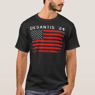 Camiseta RON DESANTIS 2024 Tee DeSantis '24 Red USA Flag