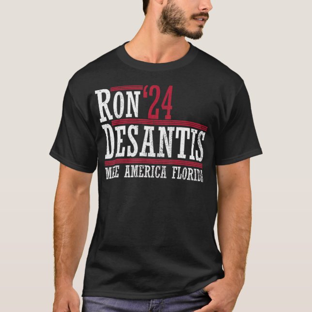 Camiseta Ron Desantis '24 Make America Florida Ron Desantis (Frente)