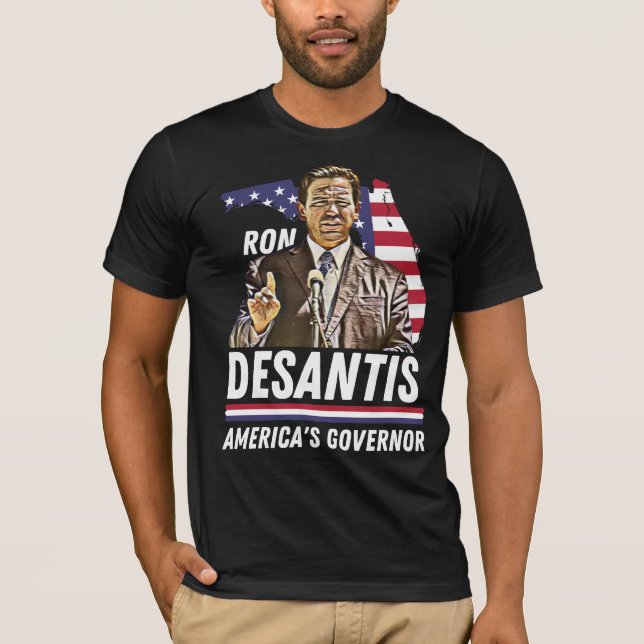 Camiseta Ron Desantis: A Flórida Patriótica Governador Amer (Frente)