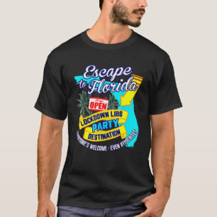 Camiseta Ron Desantis Escape Para Flórida Vinatge Engraçado