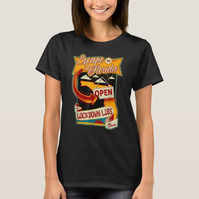 Camiseta Ron Desantis Escape Para Flórida Vinatge (Frente E (Frente)