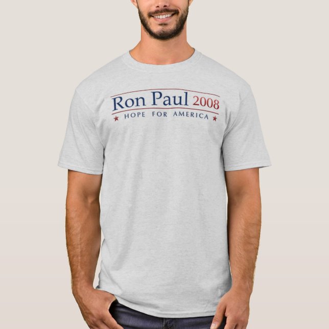 Camiseta Ron Paul 2008 (cinzas) (Frente)