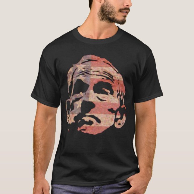 Camiseta Ron Paul e a bandeira (Frente)