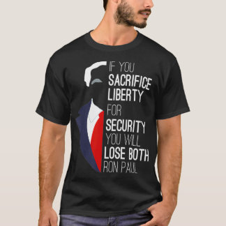 Camiseta Ron Paul Libertarian Se Sacrificar Liberdade