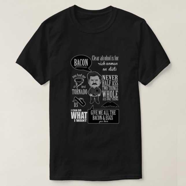 Camiseta Ron Swanson Montage Classic (Frente do Design)