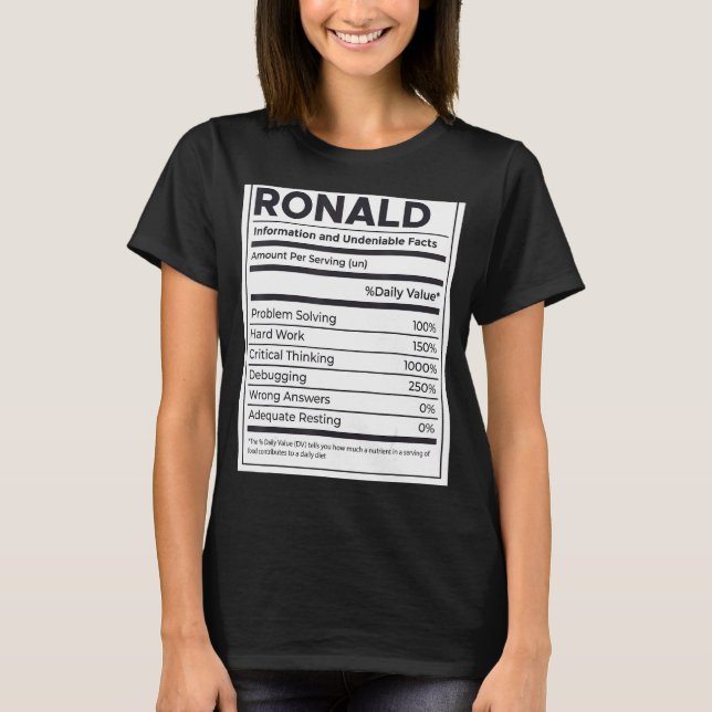 Camiseta Ronald Nutrition Information Problem Solving Duro (Frente)