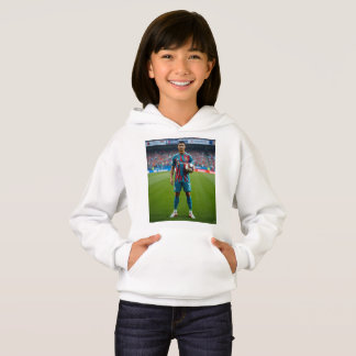 Camiseta Ronaldo in a Teal and Red Striped Kit Holding a S