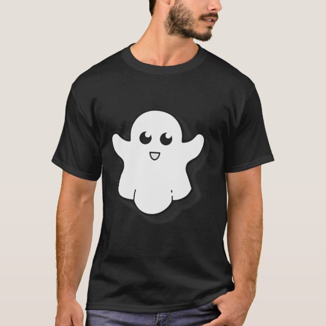 Camiseta Ronda Ghost Cute Ghost Halloween Spooky Season (Frente)