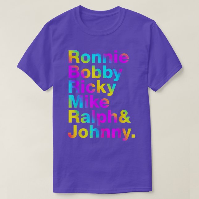 Camiseta Ronnie Bobby Ricky Mike Ralph e Johnny Tie Dye  (Frente do Design)