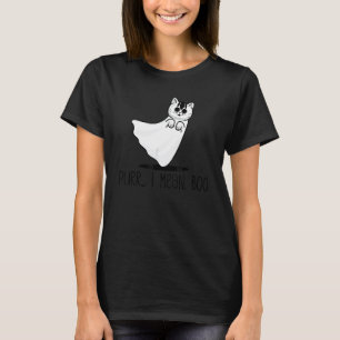 Camiseta Ronronar Quero Dizer Boo Gato Fofo Fantasma Hallow