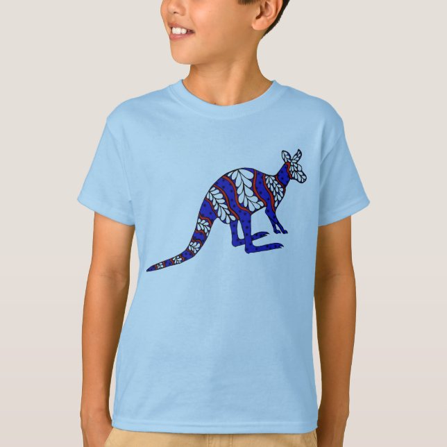 Camiseta Roo branco e azul vermelho (Frente)