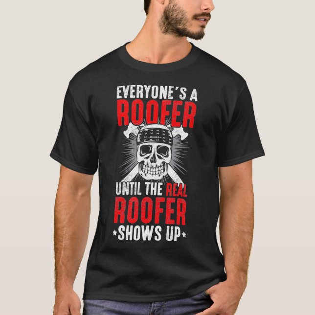 Camiseta Roof Construction Crafteur Profissão Real Roofer (Frente)