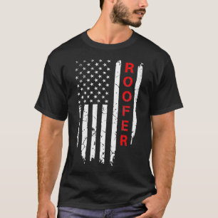 Camiseta Roofer American Flag 4 de julho Presente